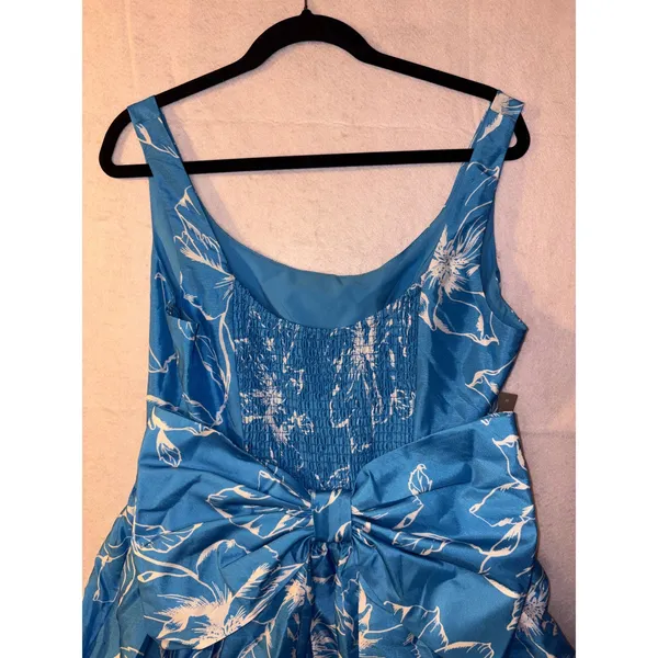 NWT Hutch Anthropologie Sleeveless Back-Bow Basque-Waist Mini Dress Blue Size L‎ - Image 10