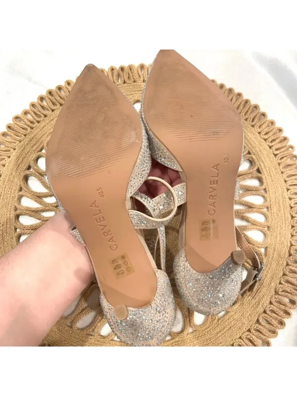 Carvela Kross Jewel Court Heels Glam EU 40.5 Neutral Jewel Crystal Rhinestone - Image 11