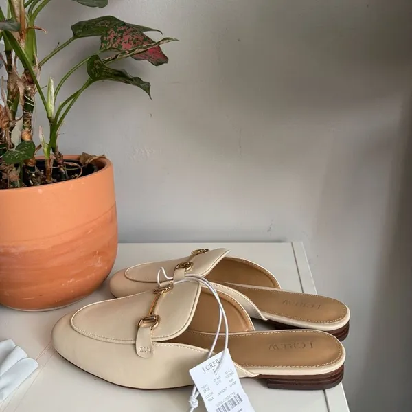 J crew cream slip-on loafer mules 9.5 - Image 4