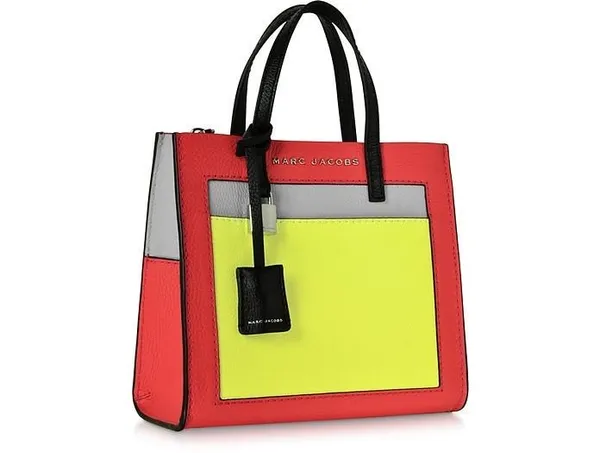 MARC JACOBS The Mini Grind Leather Crossbody Colorblock yellow rose pink Lock - Image 3