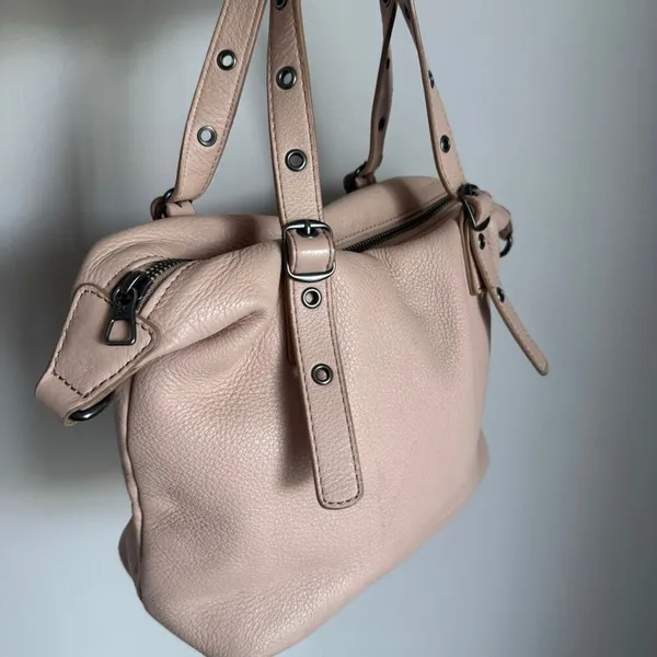 Lucky Brand Genuine Leather Bag With Silver Hardware Tan Beige - Image 8