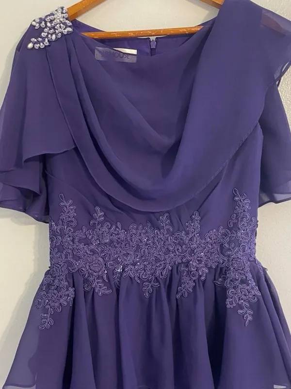 JJ's House Women's S Royal Purple Formal Dress Wedding Guest Vintage y2k Ruffle - Image 2