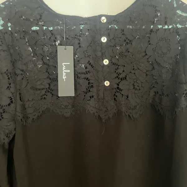 Lulu's Black Lace Detail Blouse‎ - Image 6