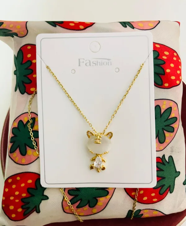 18K Gold Plated Tiger Shape Necklace - Image 8