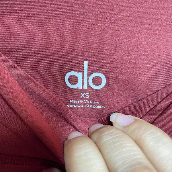 ALO High Waist Airbrush Leggings XS Extra Small Red Burgundy Athleisure Pants - Image 6