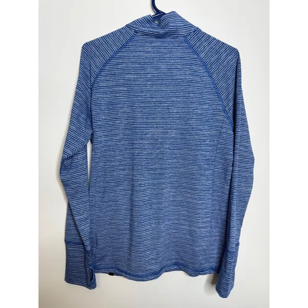 New Era Chicago Cubs Pullover Women S Blue Excellent Striped 1/4 Zip Thumbhole - Image 4
