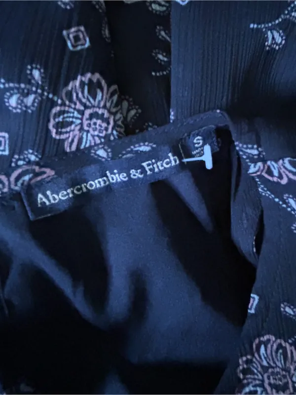 Abercrombie & Fitch Black Floral A-Line Dress SM - Image 11