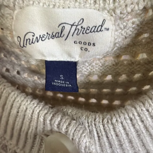 Universal Threads Pointelle Oversized Sweater Vest Tan Women’s S - Image 3