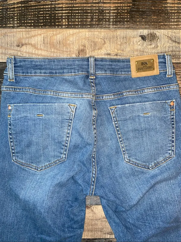 Zara Blue Skinny Stretch Jeans - Image 4