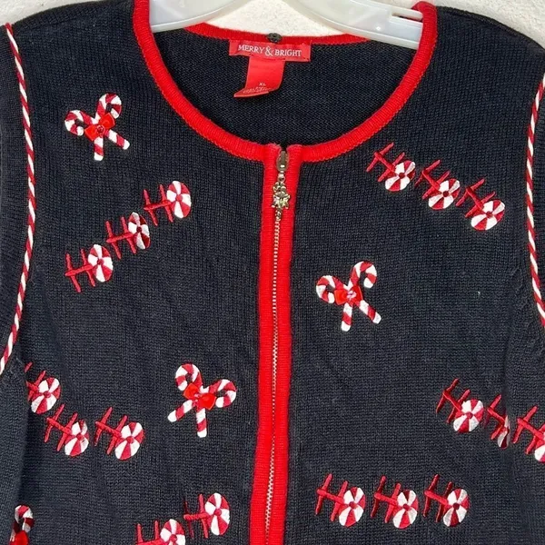 Vintage Merry &‎ Bright Christmas Sweater Vest - Image 2