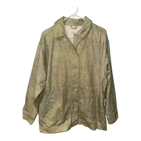 TopShop Cream‎ Floral Print Button Down Jacket. Size 8-10 - Image 2