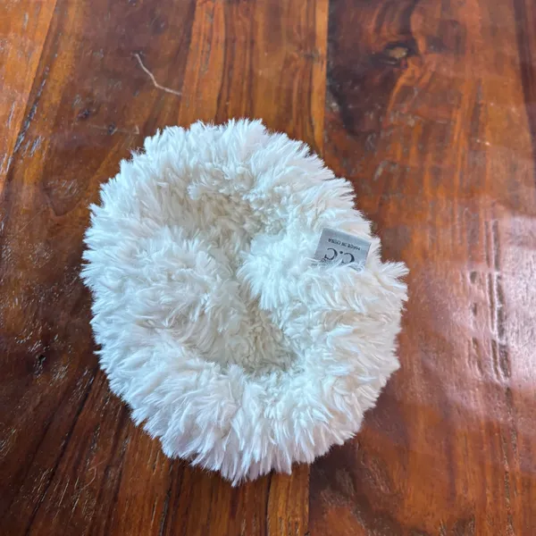 CC‎ Beanie Womens Cream Faux Fur Sherpa Pom Pom Beanie Hat Off White Winter - Image 5