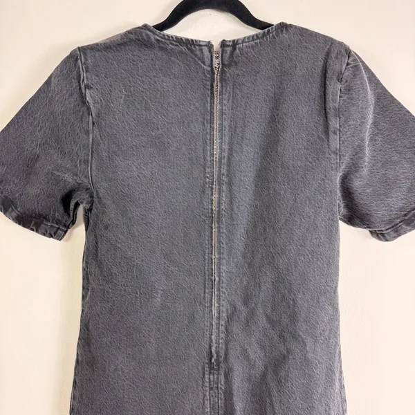 Abercrombie & Fitch Washed Black Denim Mini Shift Dress Short‎ Sleeve Small NEW - Image 10