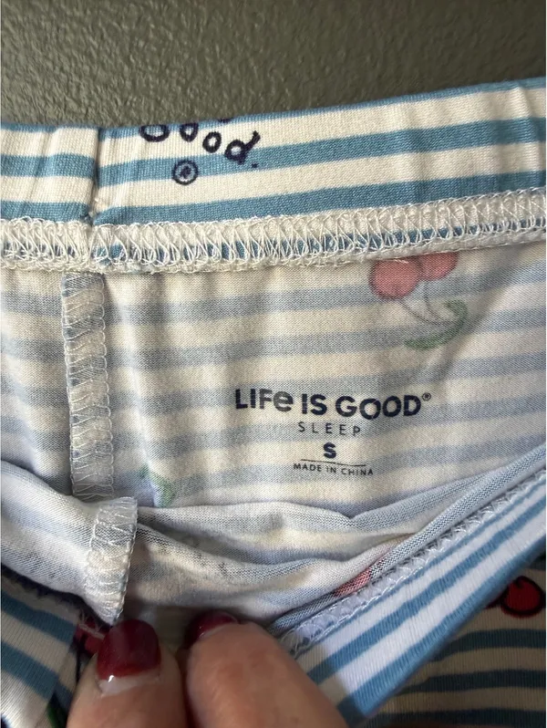 Life is Good Blue Cherry Graphic PJ’s Size Small - Image 14