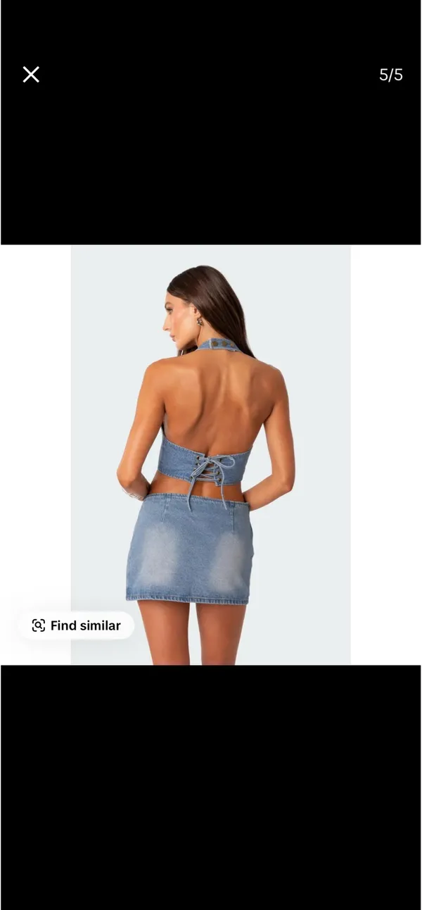 Edikted Top Corset Denim - Image 2