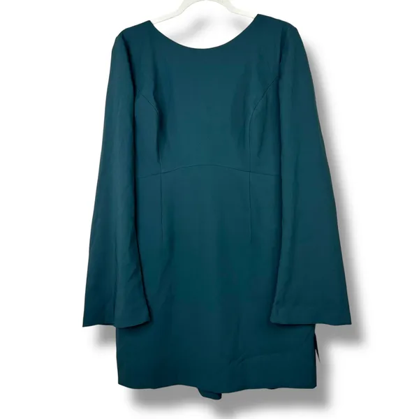 NEW Lulus Elegant Cutie Emerald Bow Bell-Style Long Sleeve Backless Mini Dress - Image 5