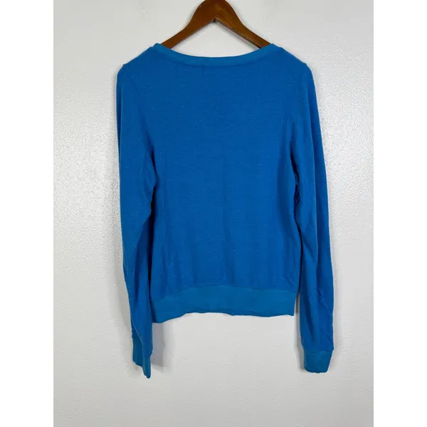 Wildfox Womens Scalloped Heart Sweatshirt Blue Purple XS Pullover Crew Neck - Image 2