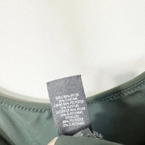 Aerie Large‎ One Piece Swimsuit Olive Green Scoop High Cut Solid Beach Vacay 231 - Image 9