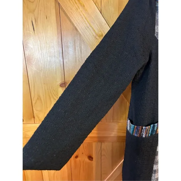 Black Plaid Jacket by DONNA WHITE Coats Size Large nwt (4912) - Image 2