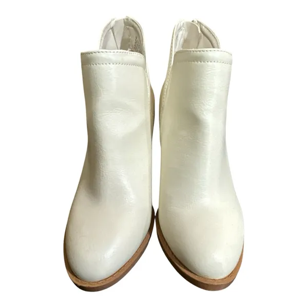 Anthropologie Joie Kayden Off White/Cream Leather Heeled Ankle Boots - Image 2