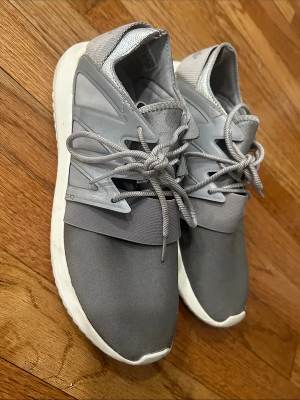 adidas Women’s Light Gray Lace-Up Slip-On Trainer Sneakers 7.5 - Image 3