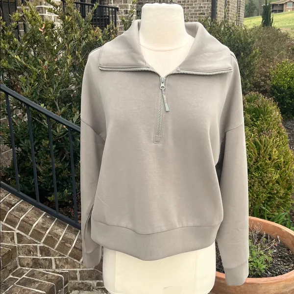 Avia So soft comfy Sweatsuit Sweatshirt Matching Pants Set Women’s Medium Taupe - Image 11