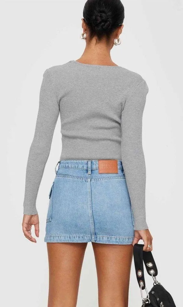 Zakai Princess Polly Cargo Denim Mini Skirt Petite - Image 3