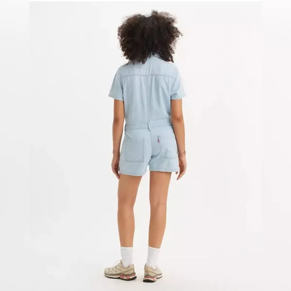 Levi's Heritage Denim Romper‎ Shortsleeve Light Blue 100% Cotton C46 - Image 2
