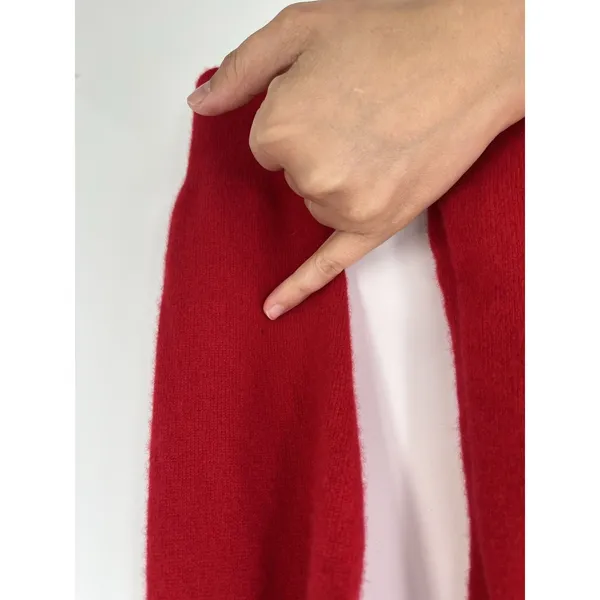 Talbots Pure Cashmere Turtleneck Red Holiday Christmas Minimalist Sweater Bright - Image 8