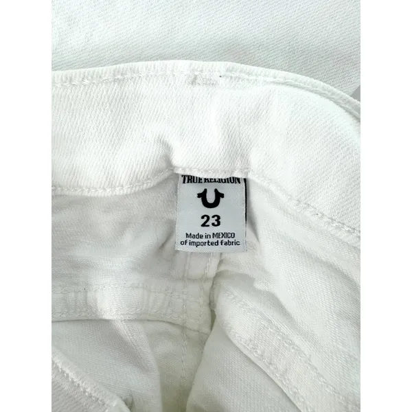 True Religion Halle Mid Rise Super Skinny Jeans White Denim Size 23‎ Womens - Image 8