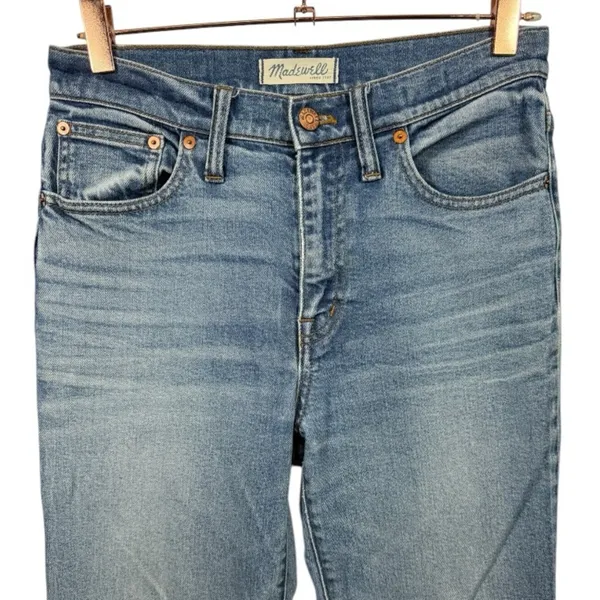 Madewell Women’s Flea Market Flare Cropped Raw Hem Jeans Size 27 Denim‎ Casual - Image 5