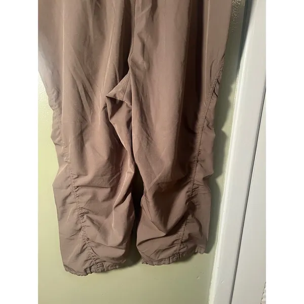 RBX Women's Sz Large Cropped Athletic Pants Brown Gathered Leg High-Rise Stretch - Image 8