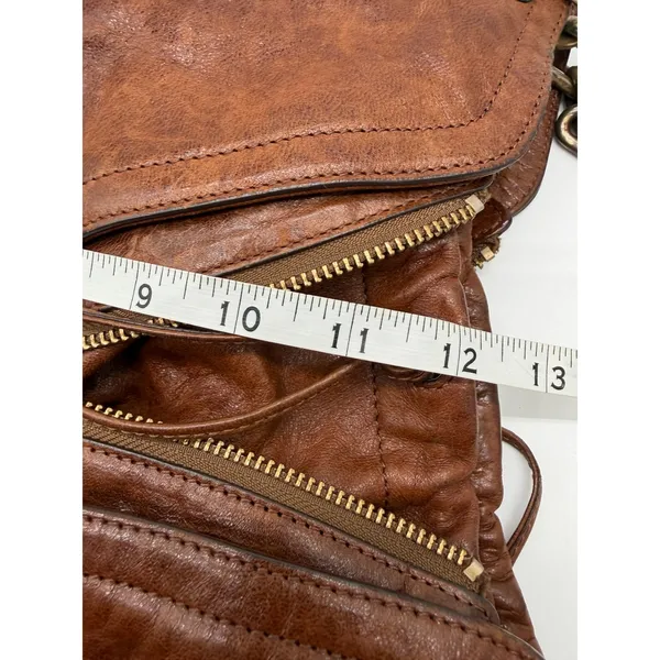 Kooba Hobo Bag Womens Large Brown Leather Multi Zip Slouchy Shoulder Bag - Image 12