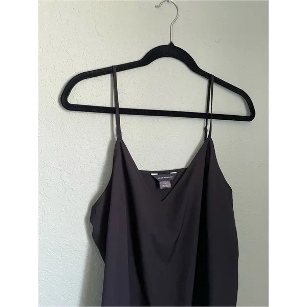 Club Monaco Minimalist 90s Spaghetti Strap Slip Mini Dress Size 8 M Black - Image 2