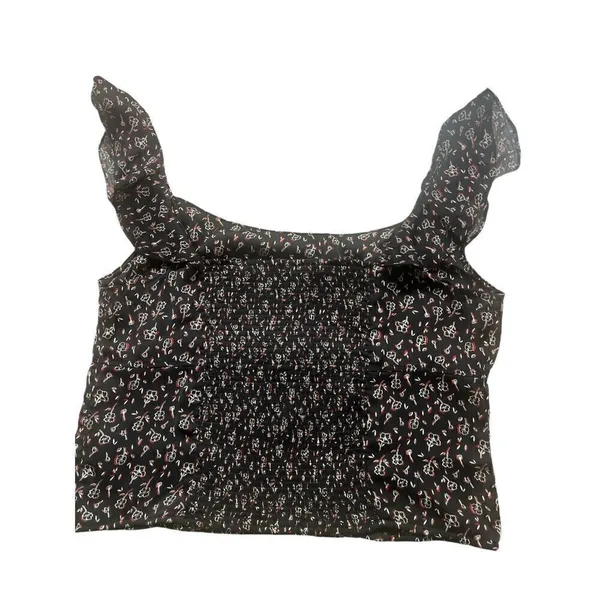 Free People cropped blouse ruffle straps sz XL - Image 4