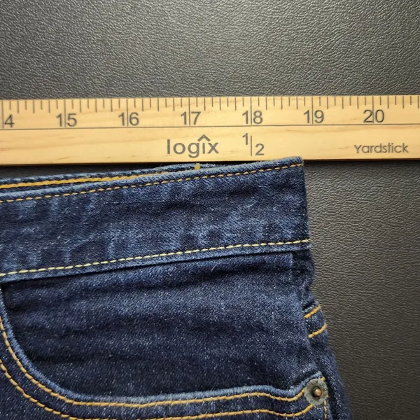 Gap Cropped Boot Cut Jeans Womens 16 Dark Blue Solid Regular Modern‎ - Image 4