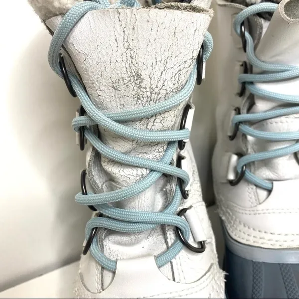 Sorel 1964 PAC Lace Up Waterproof White Leather Snow Boot 6 - Image 4