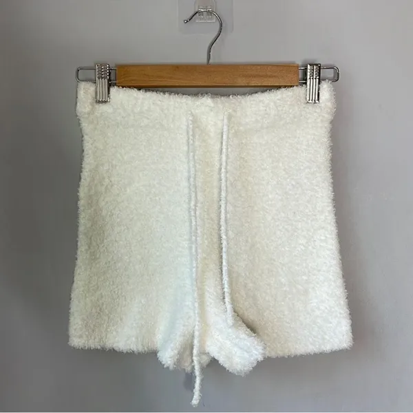 NWT Garage White Soft Fuzzy Shorts - Image 2