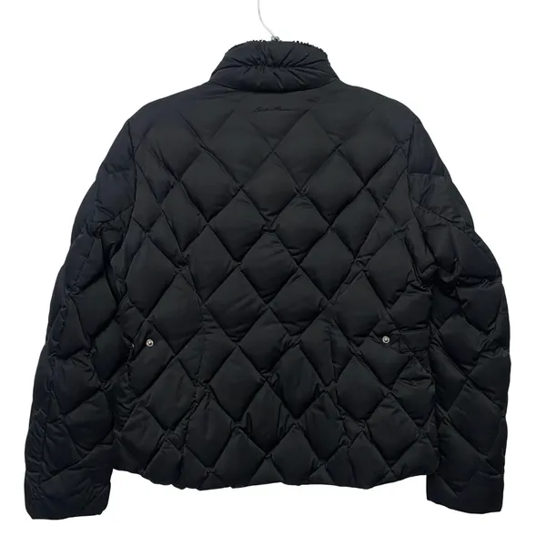Eddie Bauer Large Petite Quilted Duck Down Puffer Winter Jacket Sherpa Black‎ - Image 5