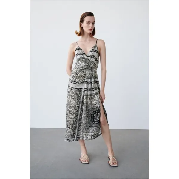 Zara Asymmetrical Dress in Black and White - Image 6