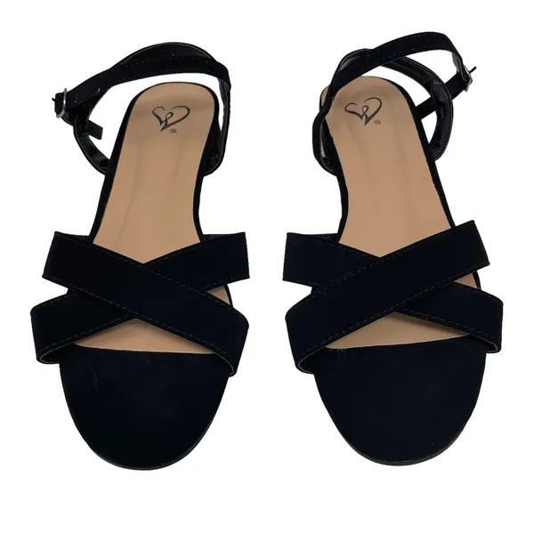 Nubuck Cross Sandals Black Size 8 - Image 5