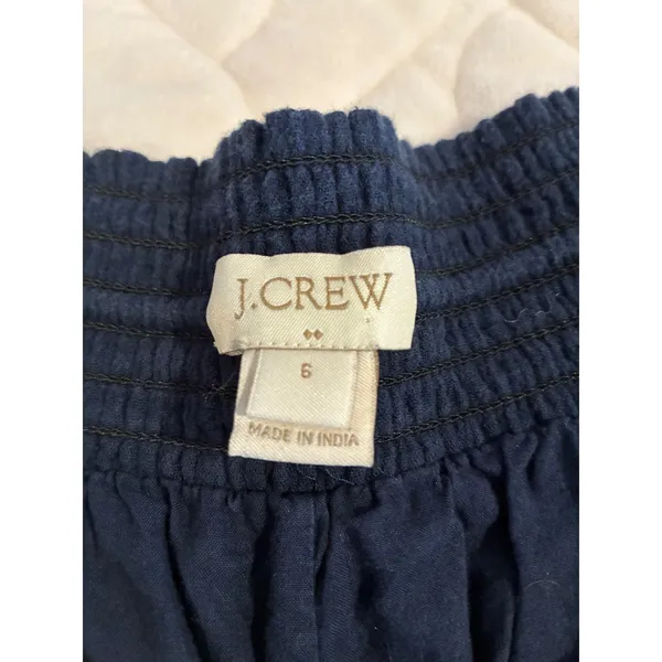 J. Crew Embroidered Shorts Cotton Blend‎ Drawstring Waist Boho Y2K Blue Size 6 - Image 3