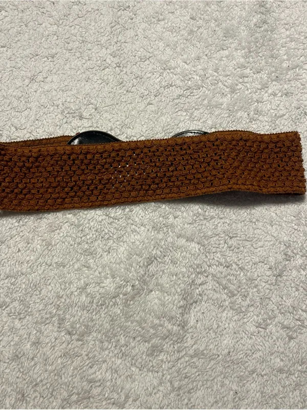 Vintage Elastic Waist Belt with Leather Snap Closure - Image 3