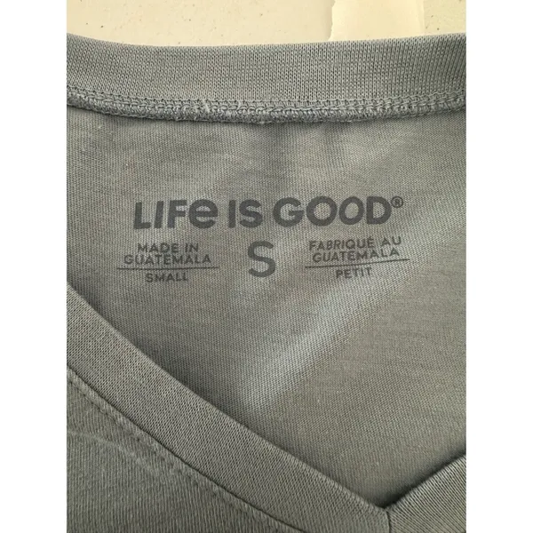 Life Is Good Shirt Women S Blue Giddy Up Bear Cowboy Western Long Sleeve Tee - Image 4
