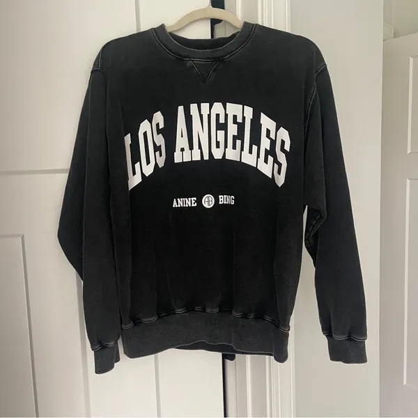 Anine Bing Black Romona Crewneck Los Angeles Sweatshirt black wash‎ pullover - Image 2