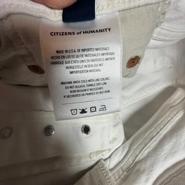 Citizens of Humanity Premium Vintage White High Rise Crop Raw Hem Jeans Size 25 - Image 8