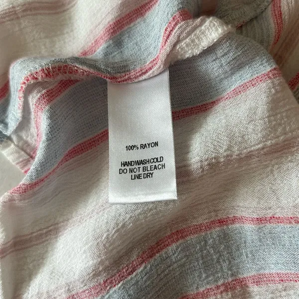 Lulu’s long sleeve, tie front crop top pin, blue, white stripes size m - Image 4