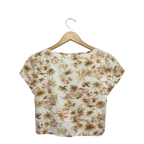 Abercrombie & Fitch Women’s Crop Top Blouse Palm Beach Koket Cottagecore Size S - Image 3
