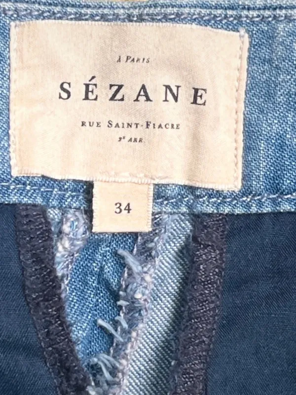 Sézane Martin Trousers Wmn’s Denim Jeans Straight Wide Fit Sz 34 ( US2) Cotton - Image 5