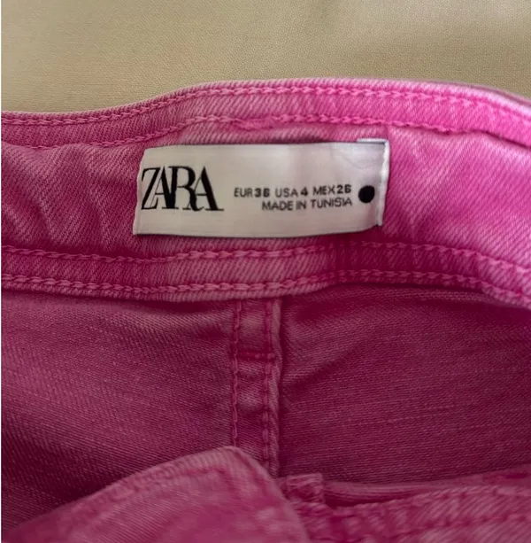 Pink Wide-Leg High-Waisted ZARA Jeans - Image 4